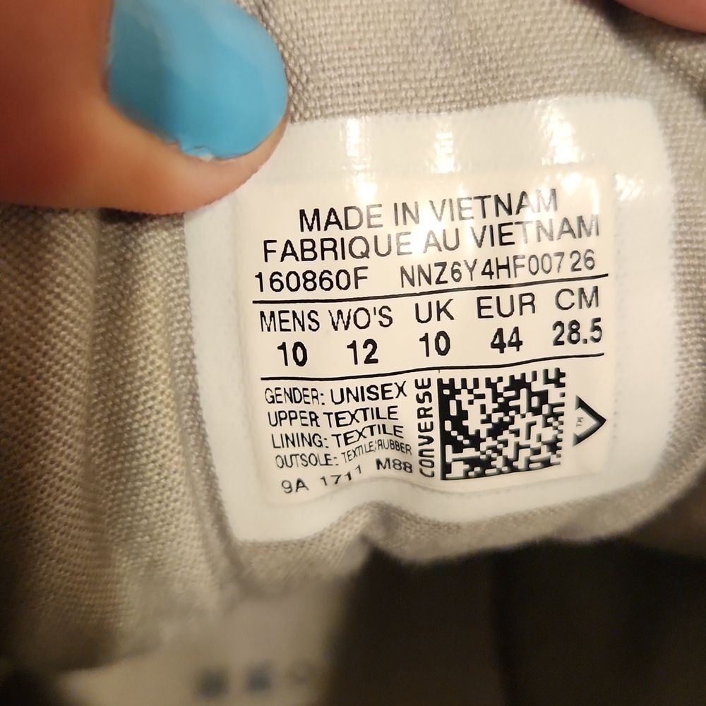 Converse CTAs Gray Hi Top Sneakers w/ Lettering Men's 10 Women's 12 - Picture 9 of 11